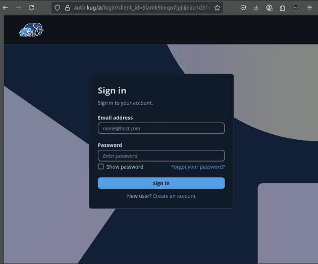 Cognito's managed login UI
