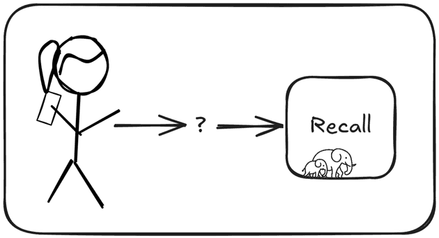 Comic depicting user accessing Recall