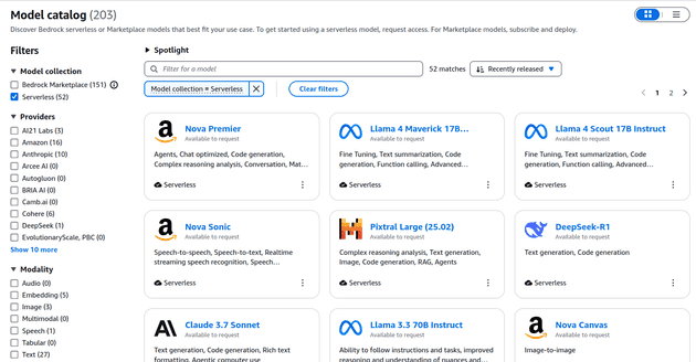 AWS Bedrock Model Catalog